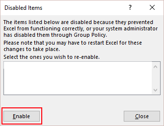 Disabled Items